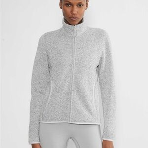 Aritzia Regulate Heather Gray Knit fleece Jacket